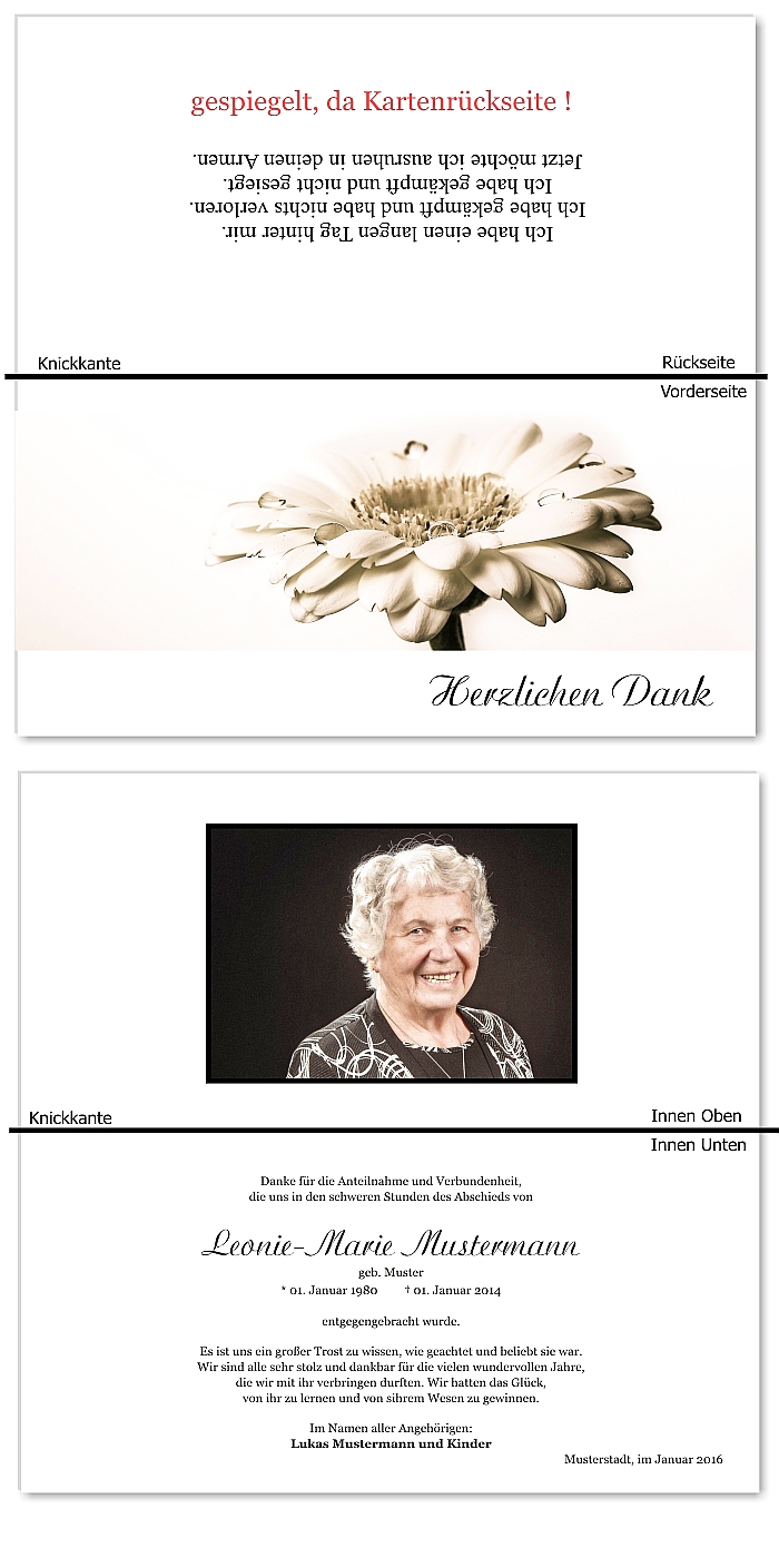 Danksagungskarten Trauer