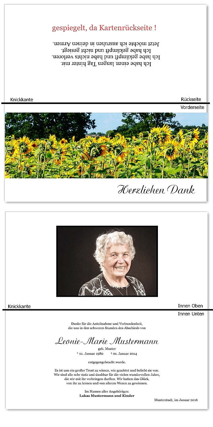  Danksagungskarten Trauer
