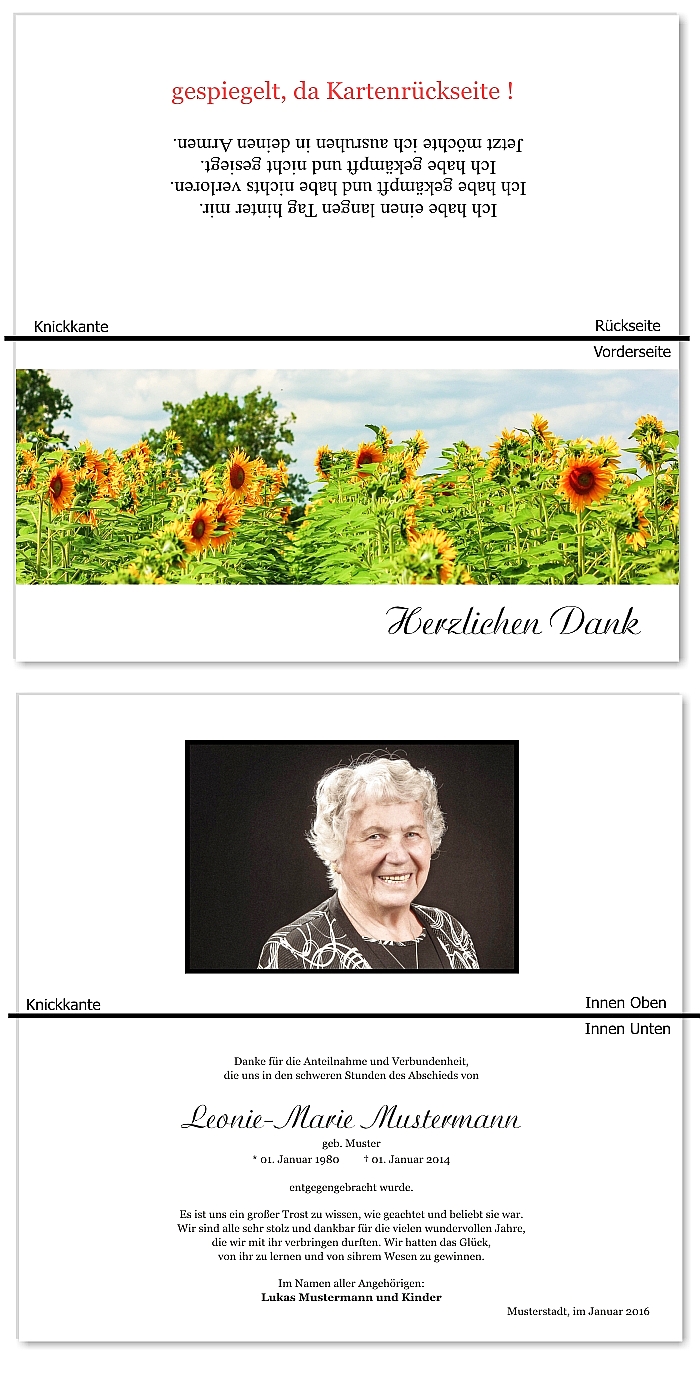  Danksagungskarten Trauer