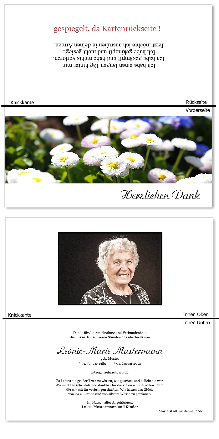  Danksagungskarten Trauer