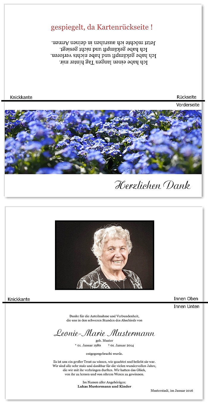  Danksagungskarten Trauer