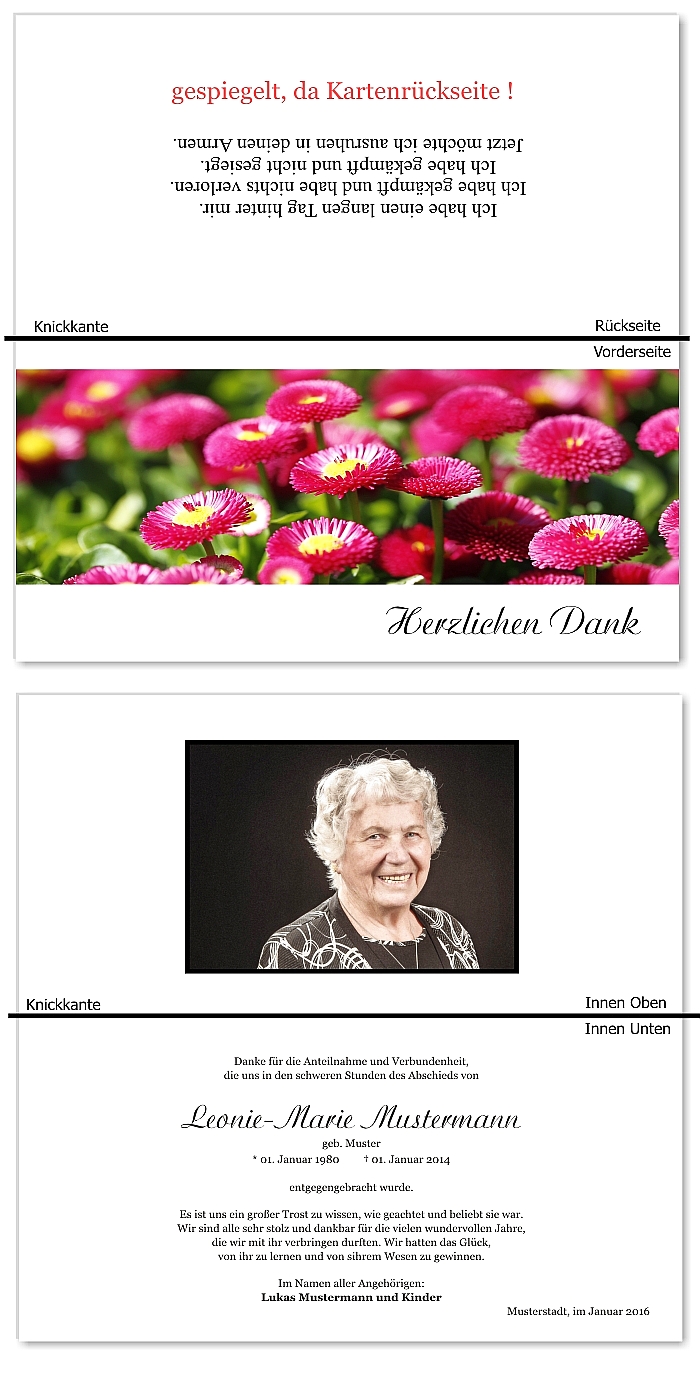 Danksagungskarten Trauer