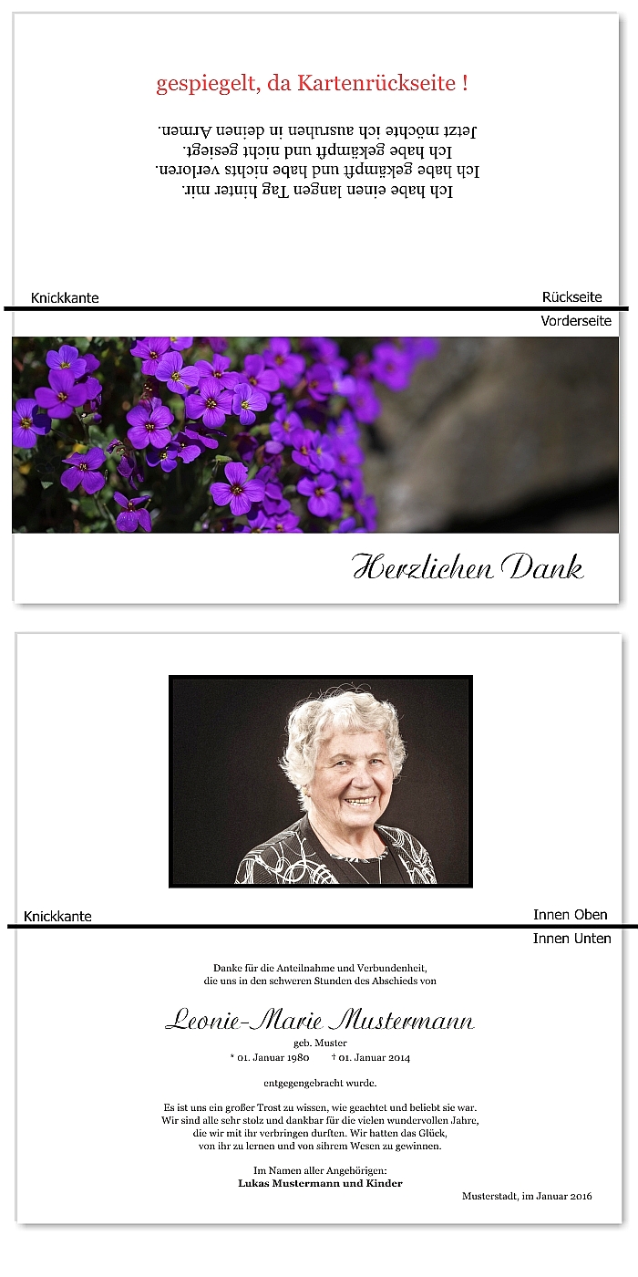  Danksagungskarten Trauer