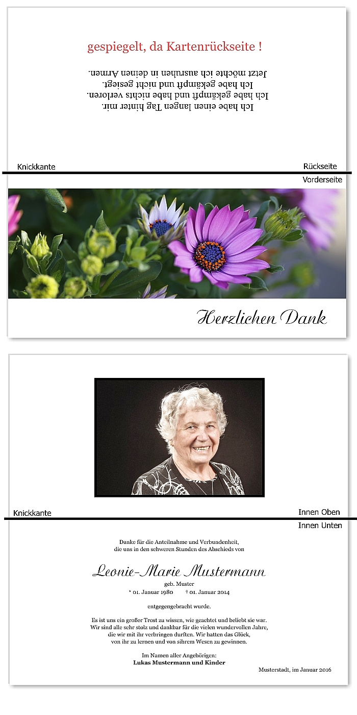  Danksagungskarten Trauer