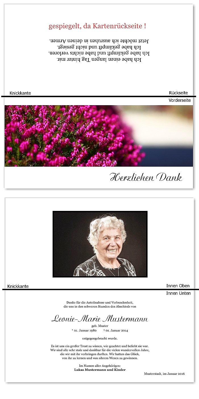  Danksagungskarten Trauer