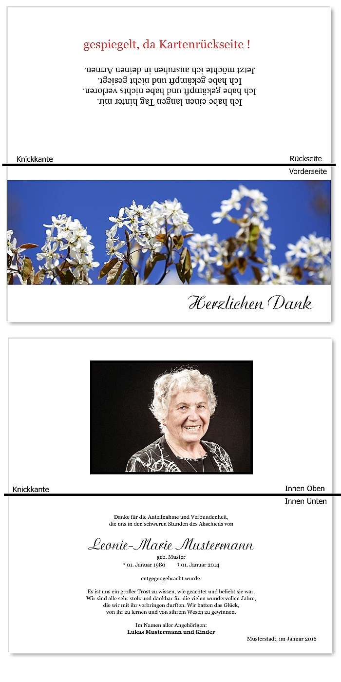  Danksagungskarten Trauer
