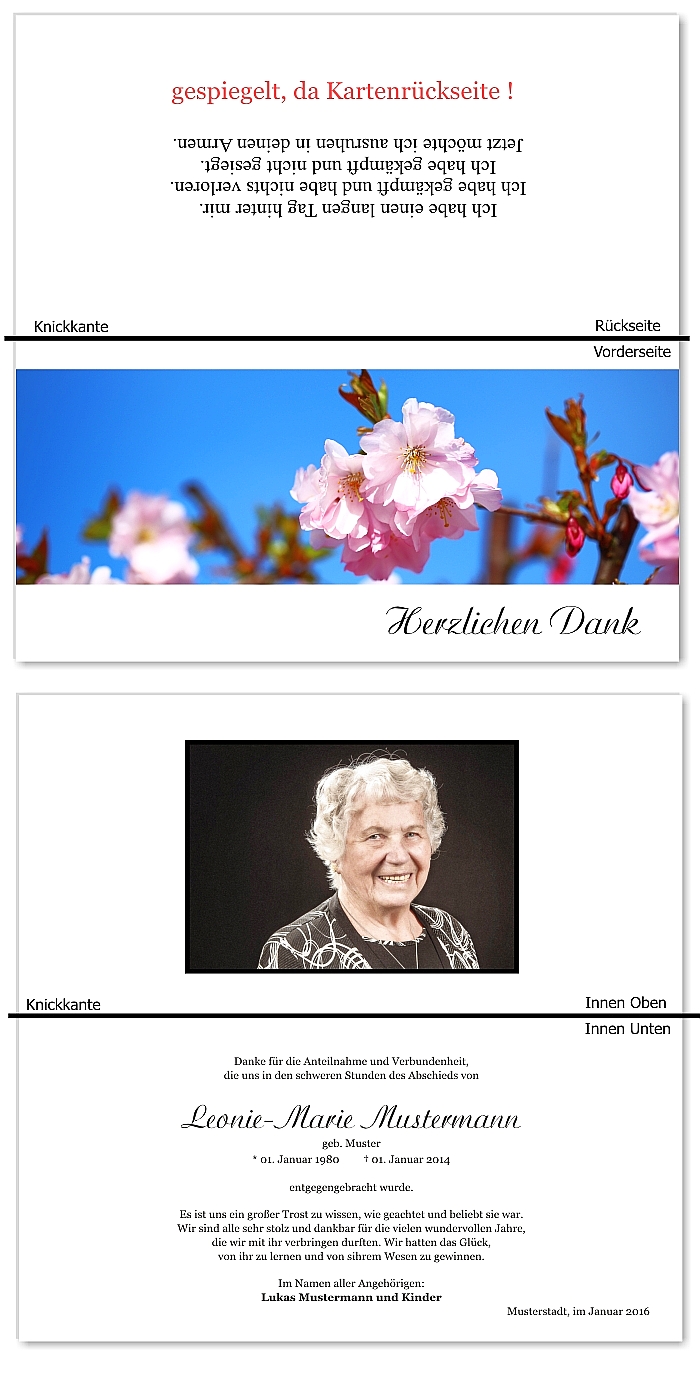  Danksagungskarten Trauer