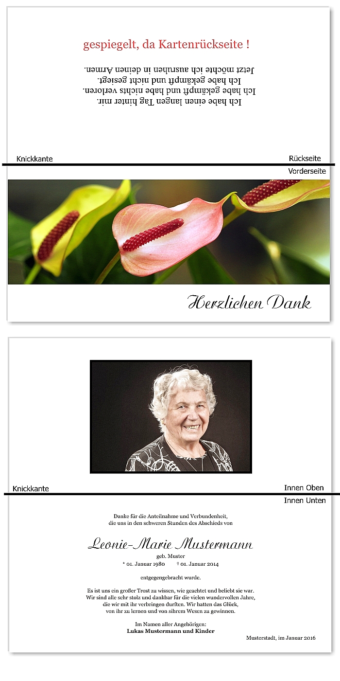  Danksagungskarten Trauer