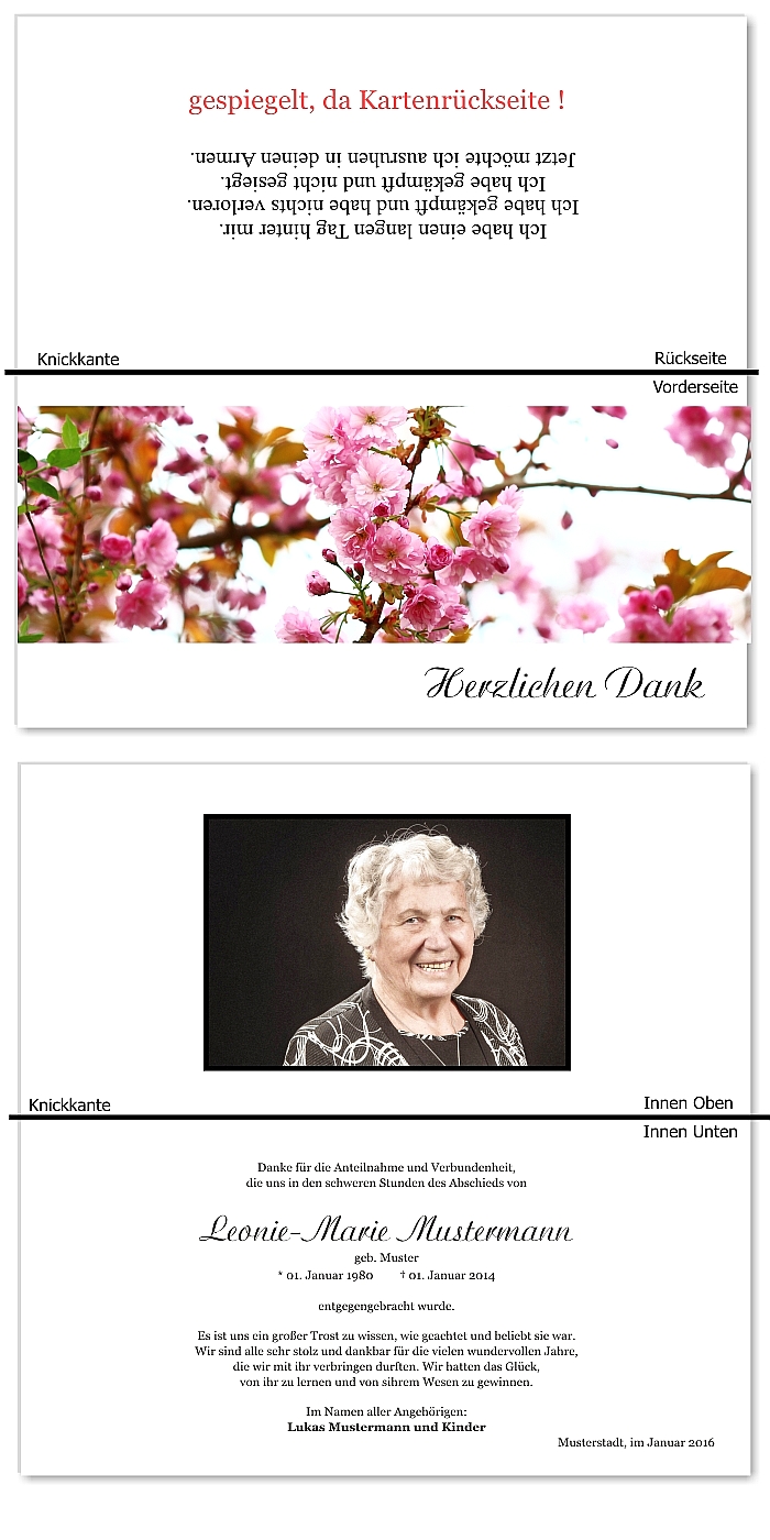  Danksagungskarten Trauer