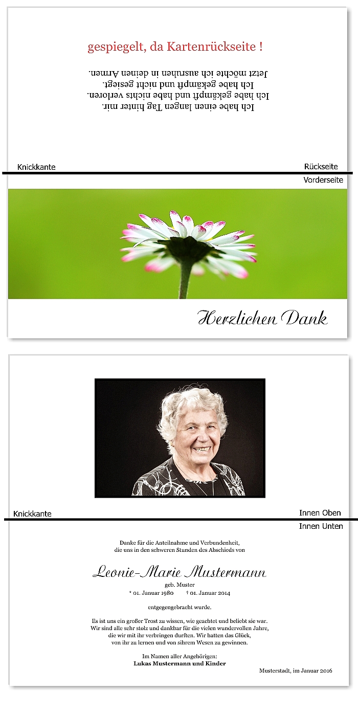  Danksagungskarten Trauer