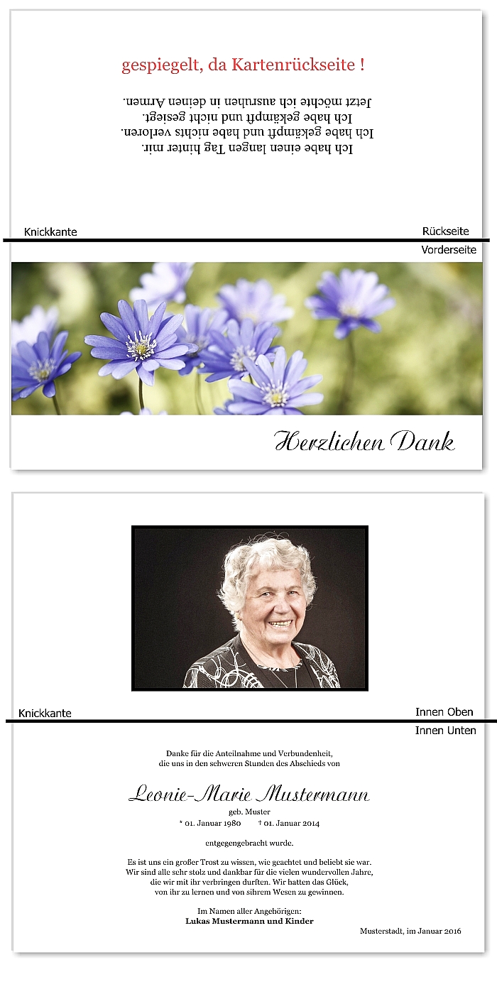  Danksagungskarten Trauer