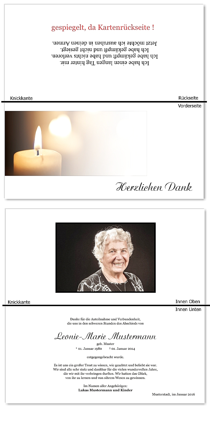  Danksagungskarten Trauer