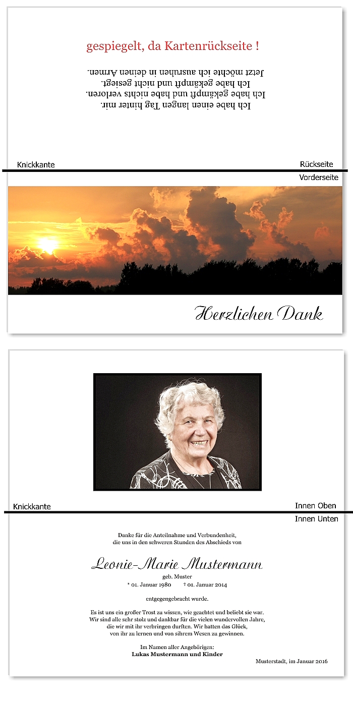  Danksagungskarten Trauer