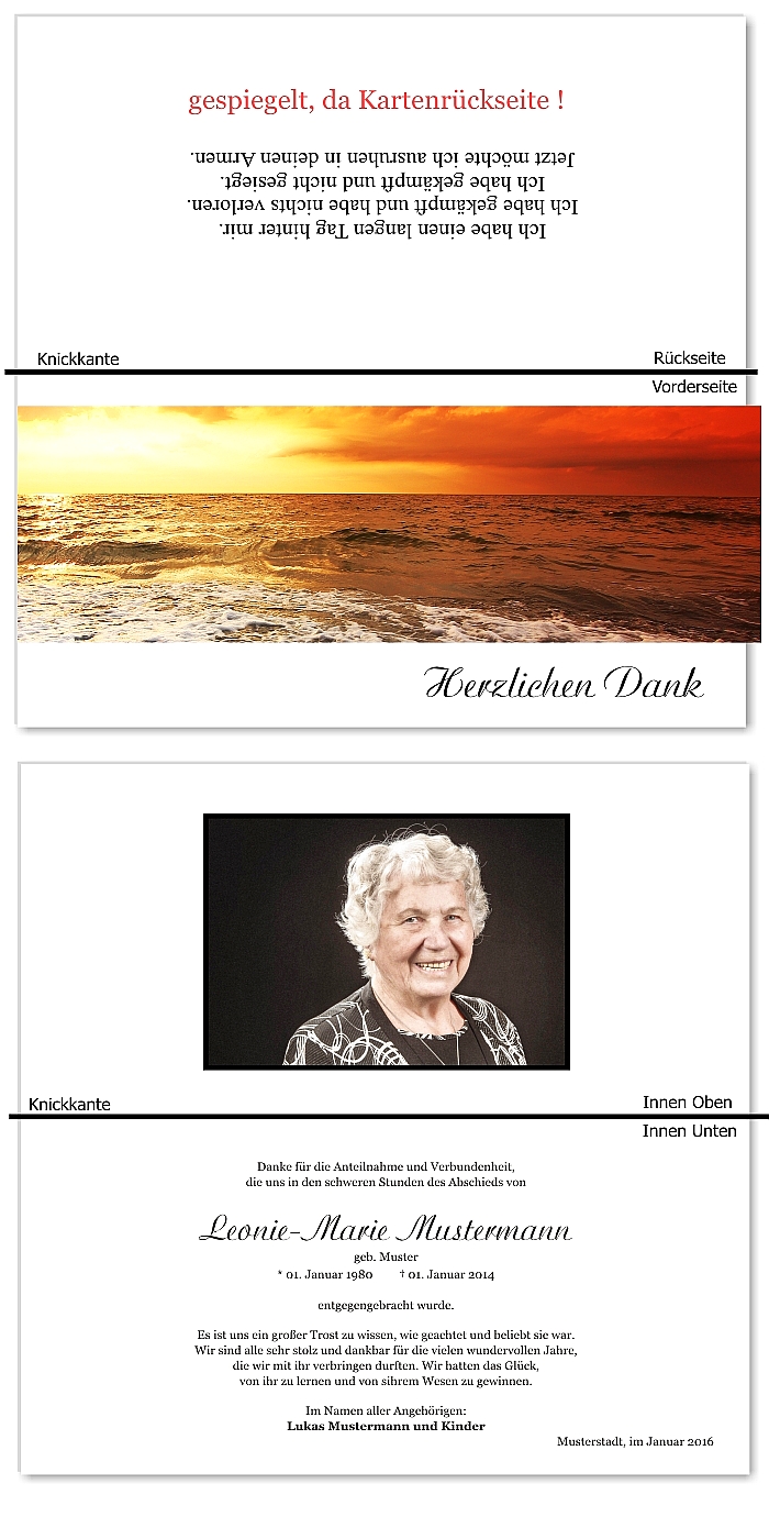  Danksagungskarten Trauer
