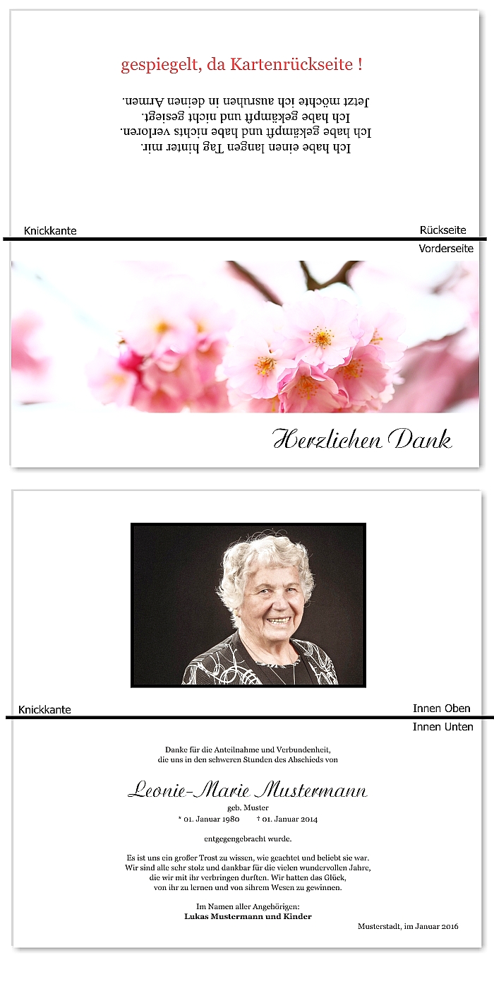  Danksagungskarten Trauer