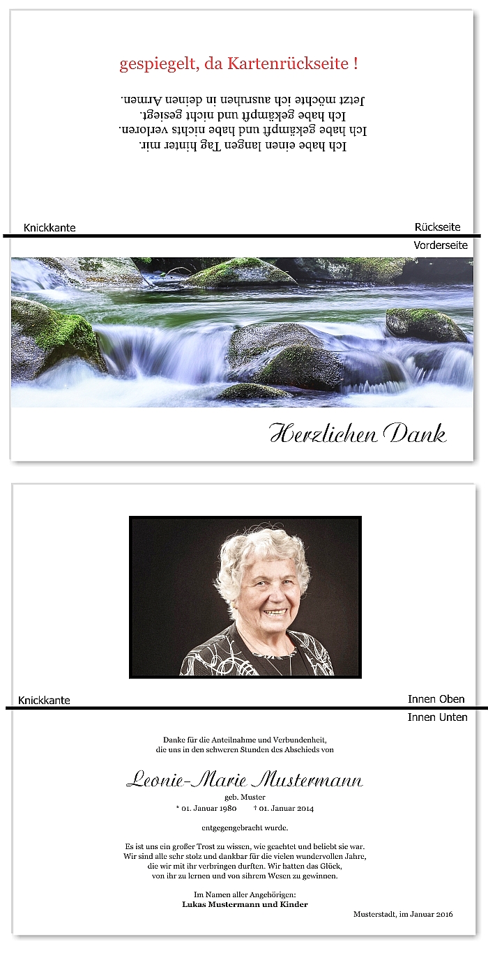  Danksagungskarten Trauer