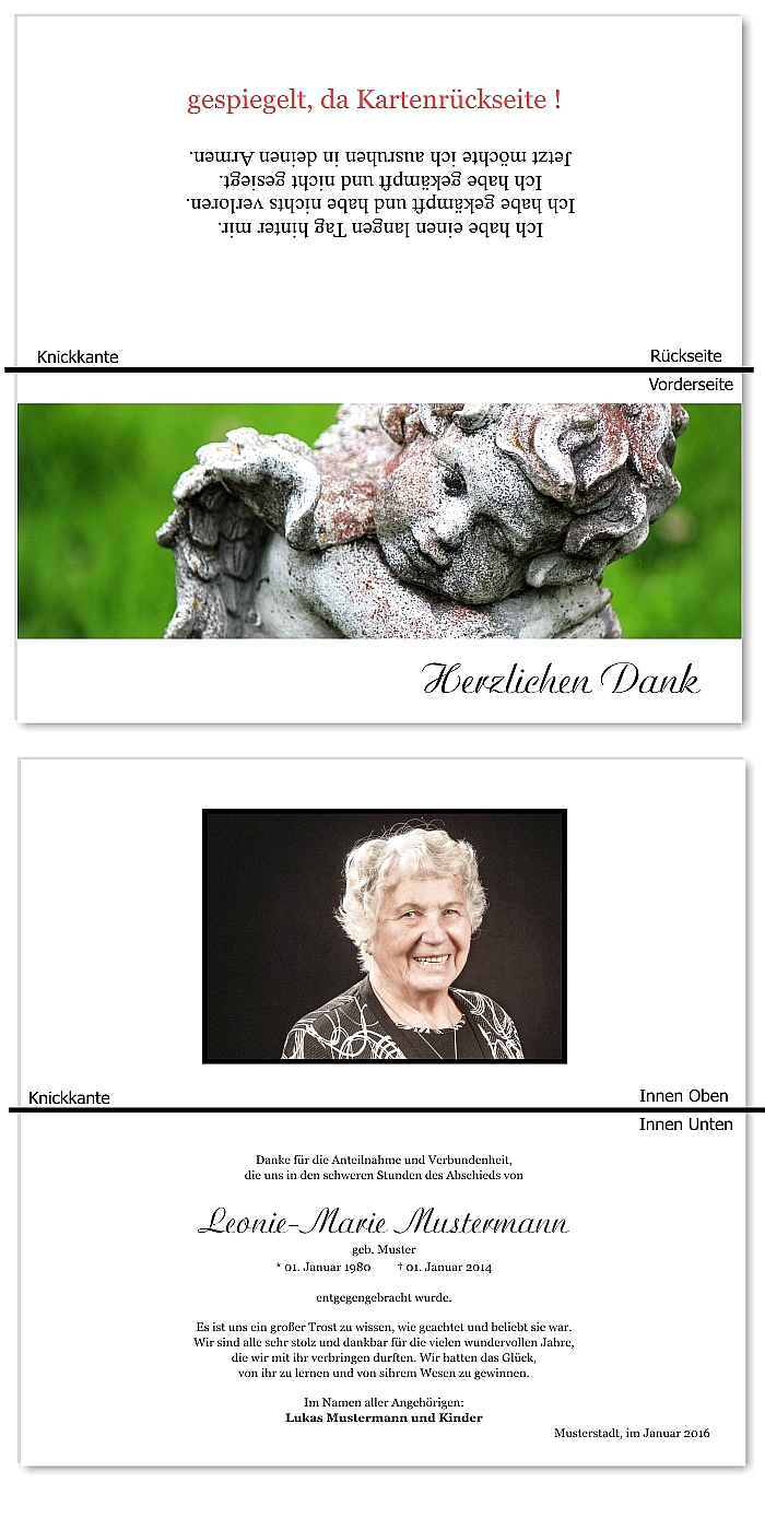  Danksagungskarten Trauer