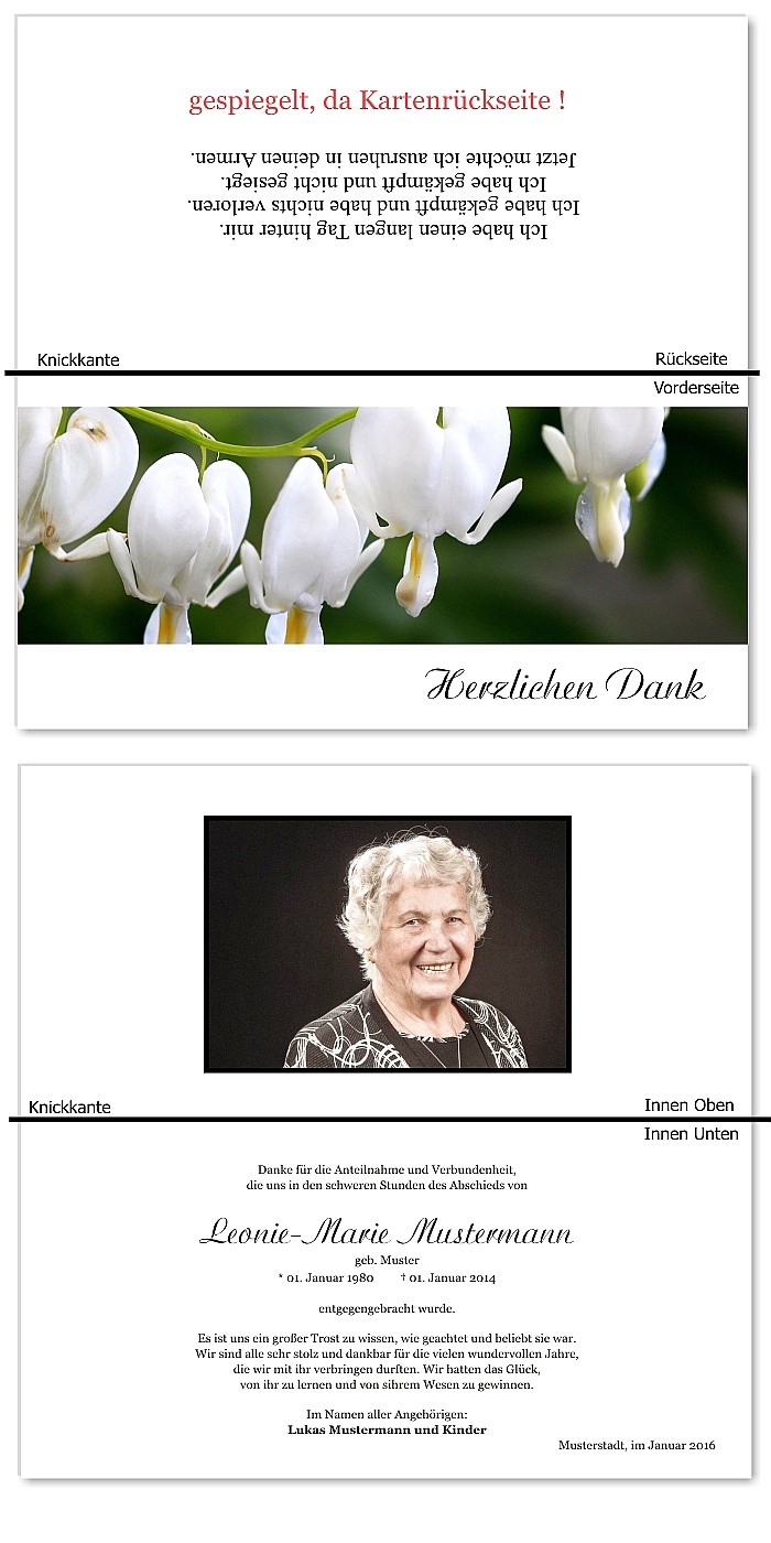  Danksagungskarten Trauer