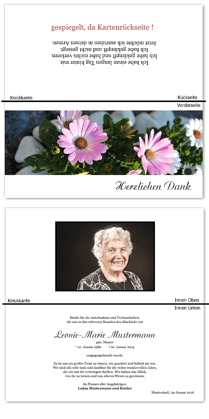  Danksagungskarten Trauer