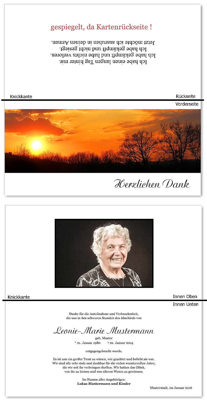  Danksagungskarten Trauer