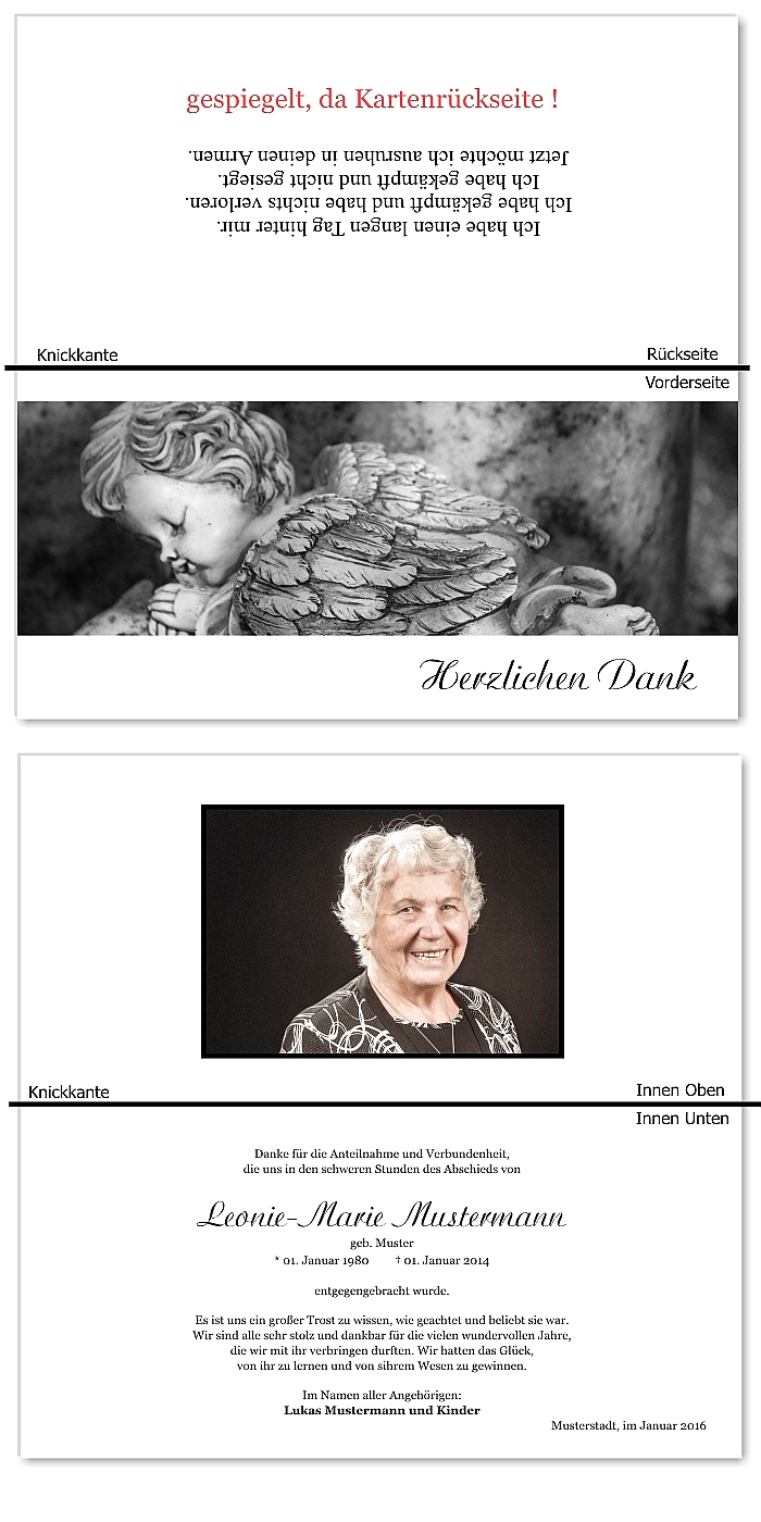  Danksagungskarten Trauer