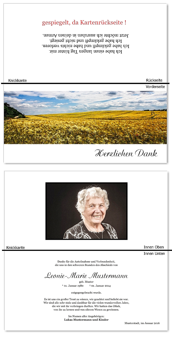  Danksagungskarten Trauer