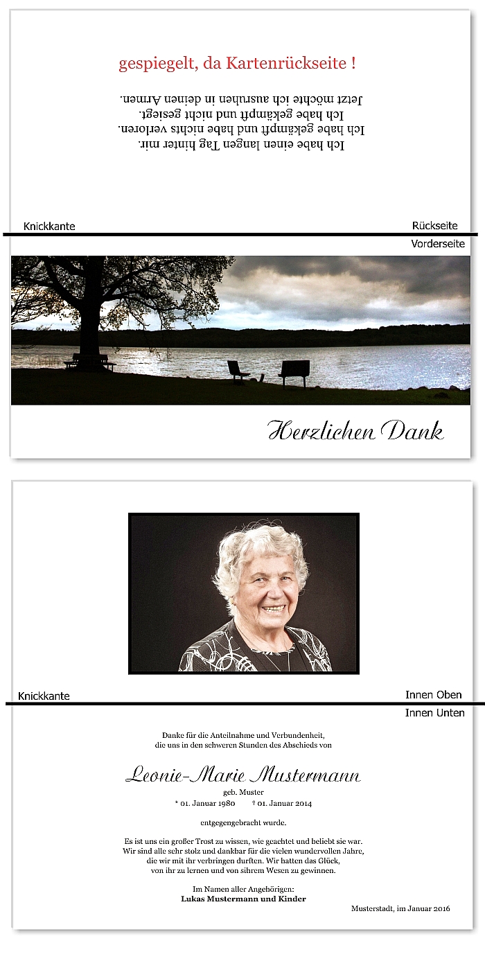  Danksagungskarten Trauer