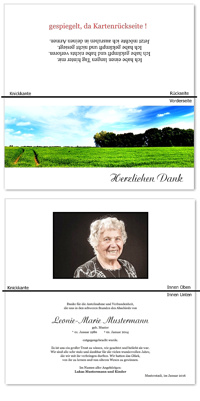  Danksagungskarten Trauer