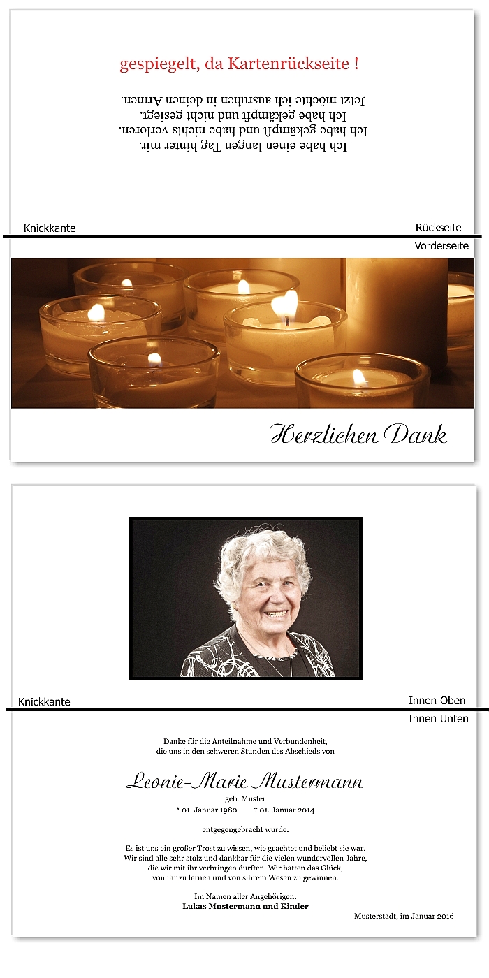  Danksagungskarten Trauer