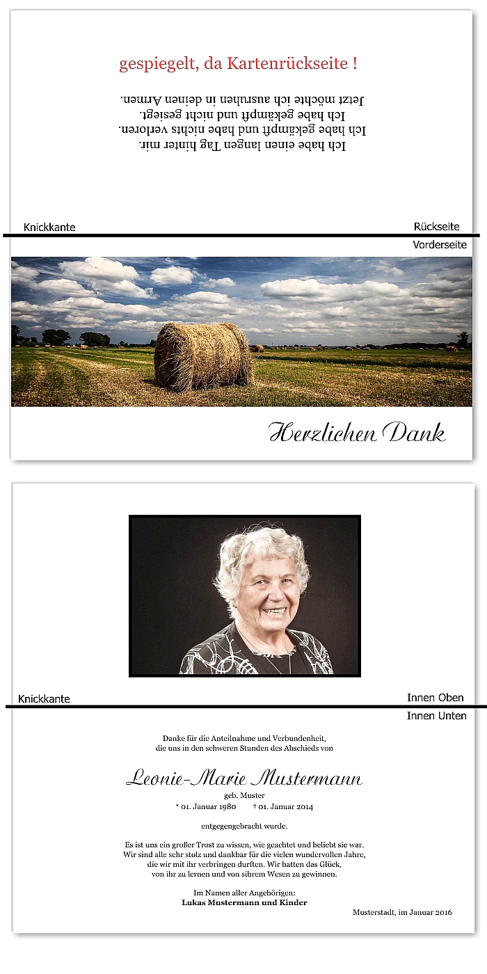  Danksagungskarten Trauer