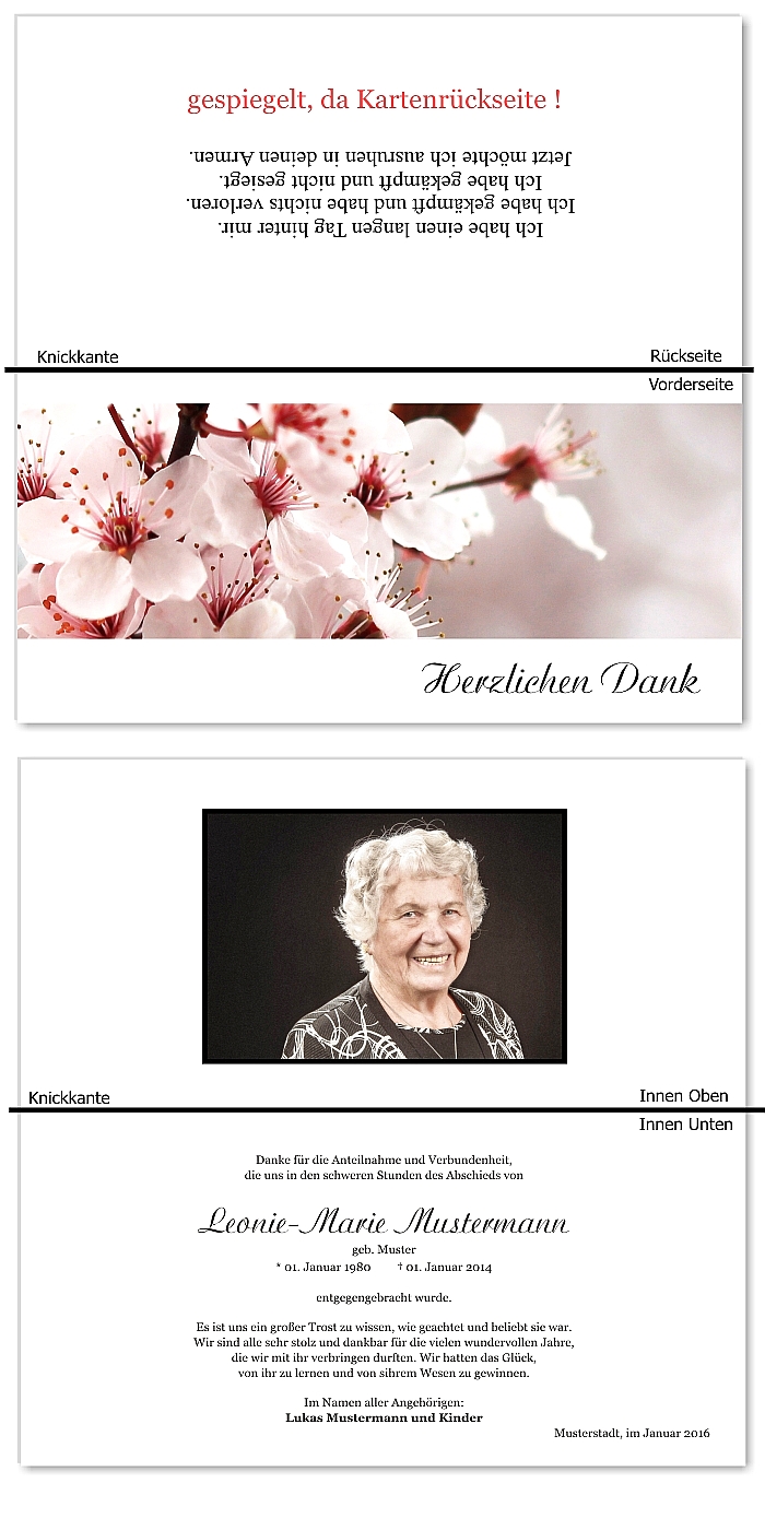  Danksagungskarten Trauer