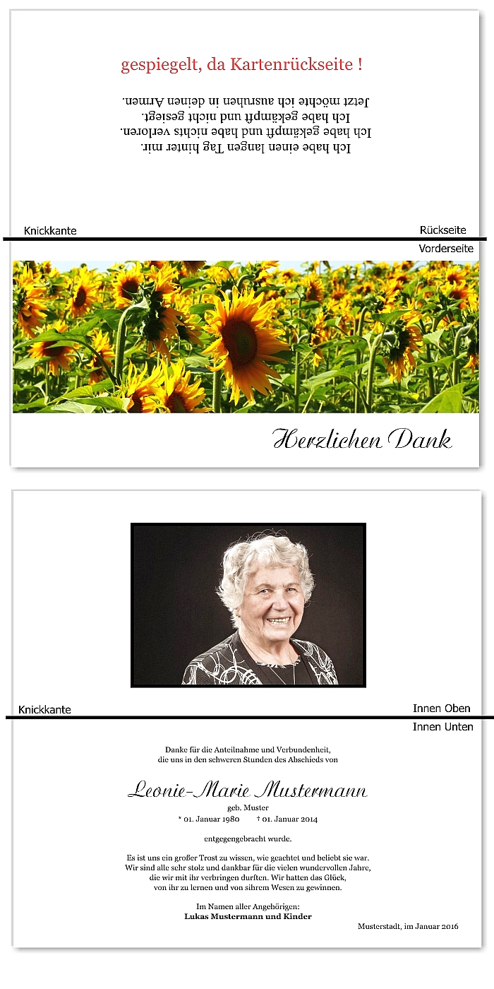  Danksagungskarten Trauer