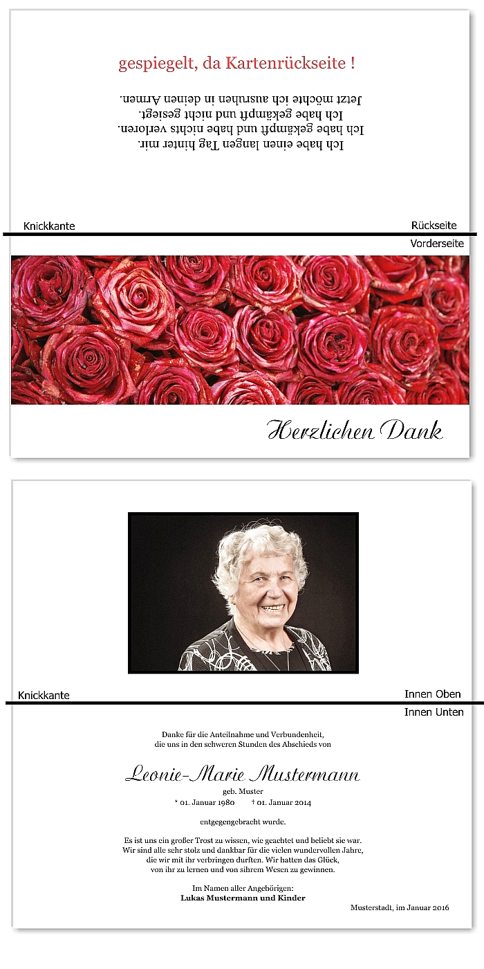  Danksagungskarten Trauer