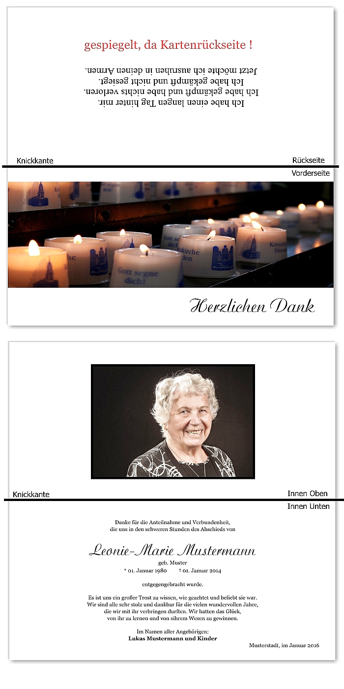  Danksagungskarten Trauer