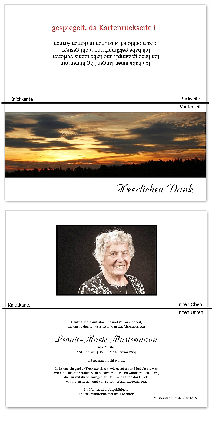  Danksagungskarten Trauer