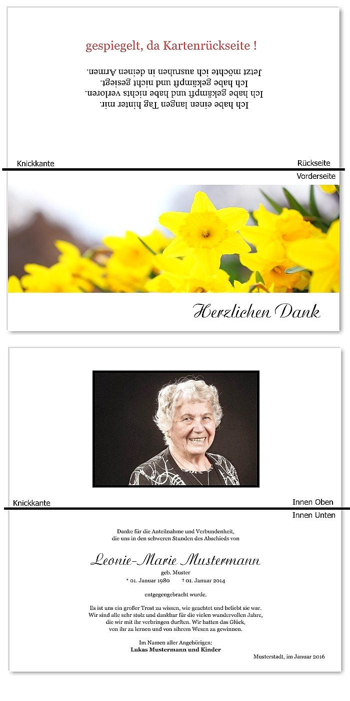  Danksagungskarten Trauer