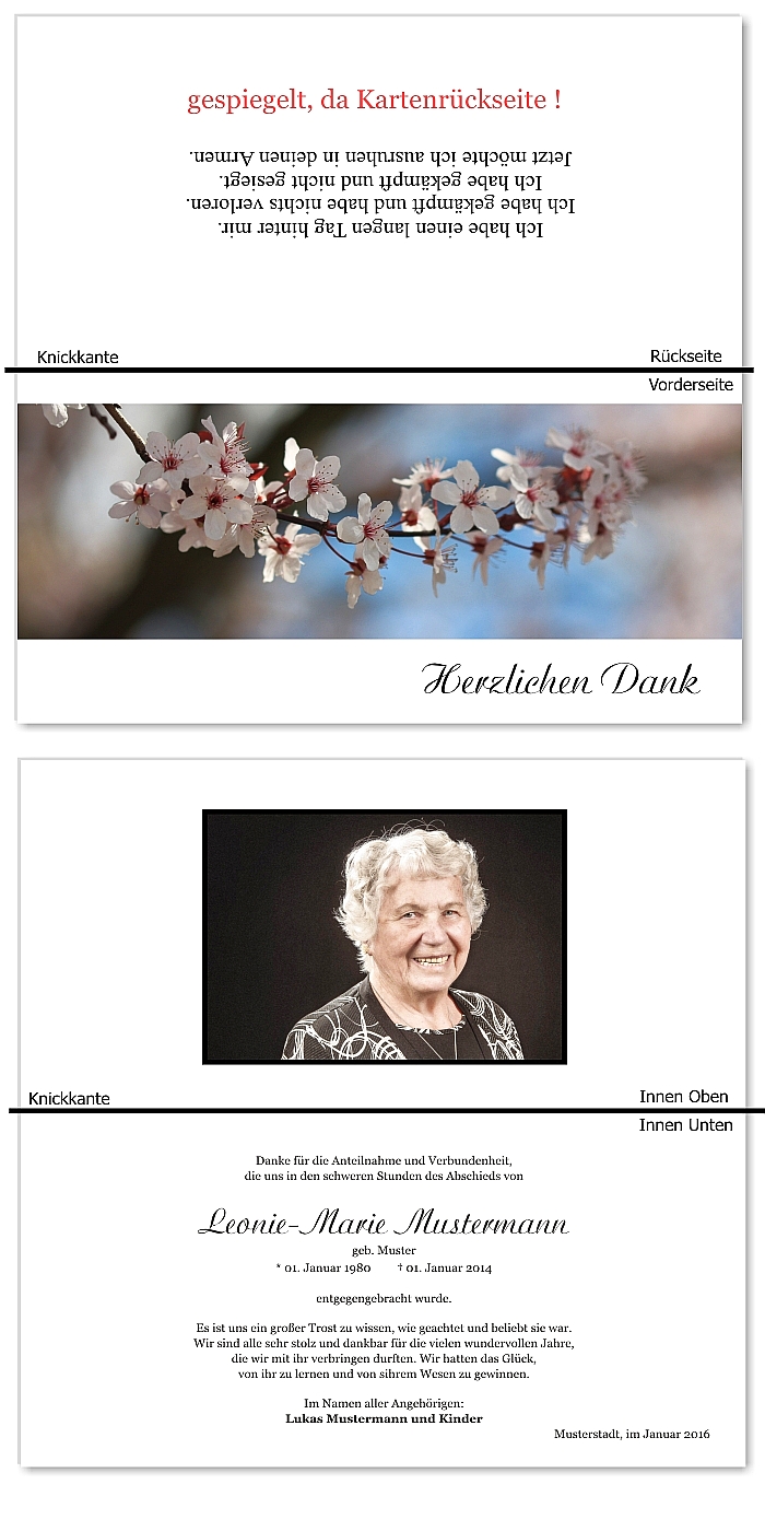  Danksagungskarten Trauer