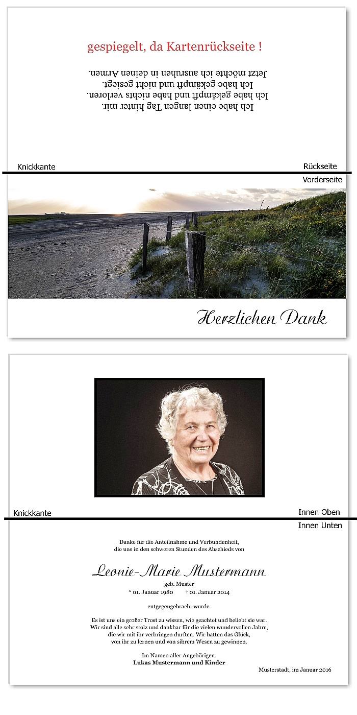  Danksagungskarten Trauer