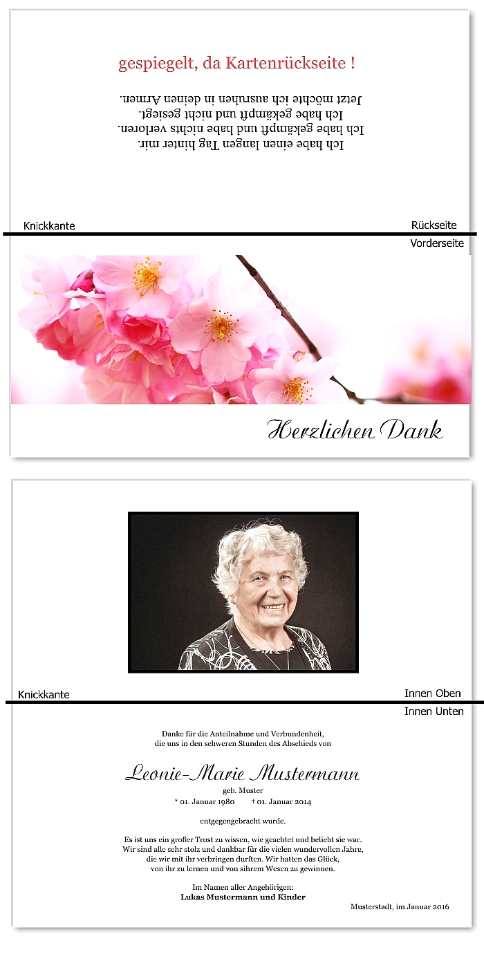  Danksagungskarten Trauer