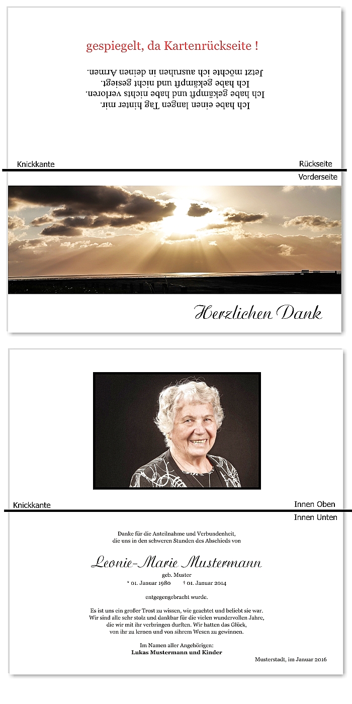  Danksagungskarten Trauer