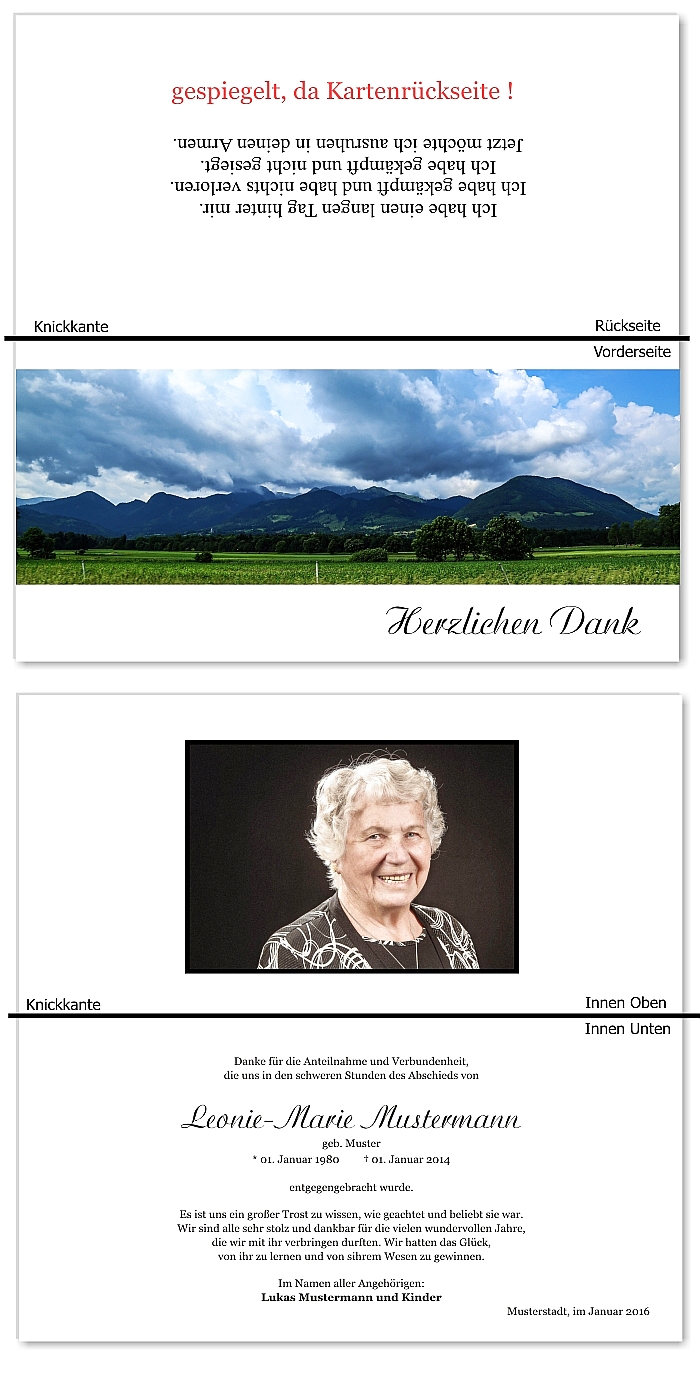  Danksagungskarten Trauer