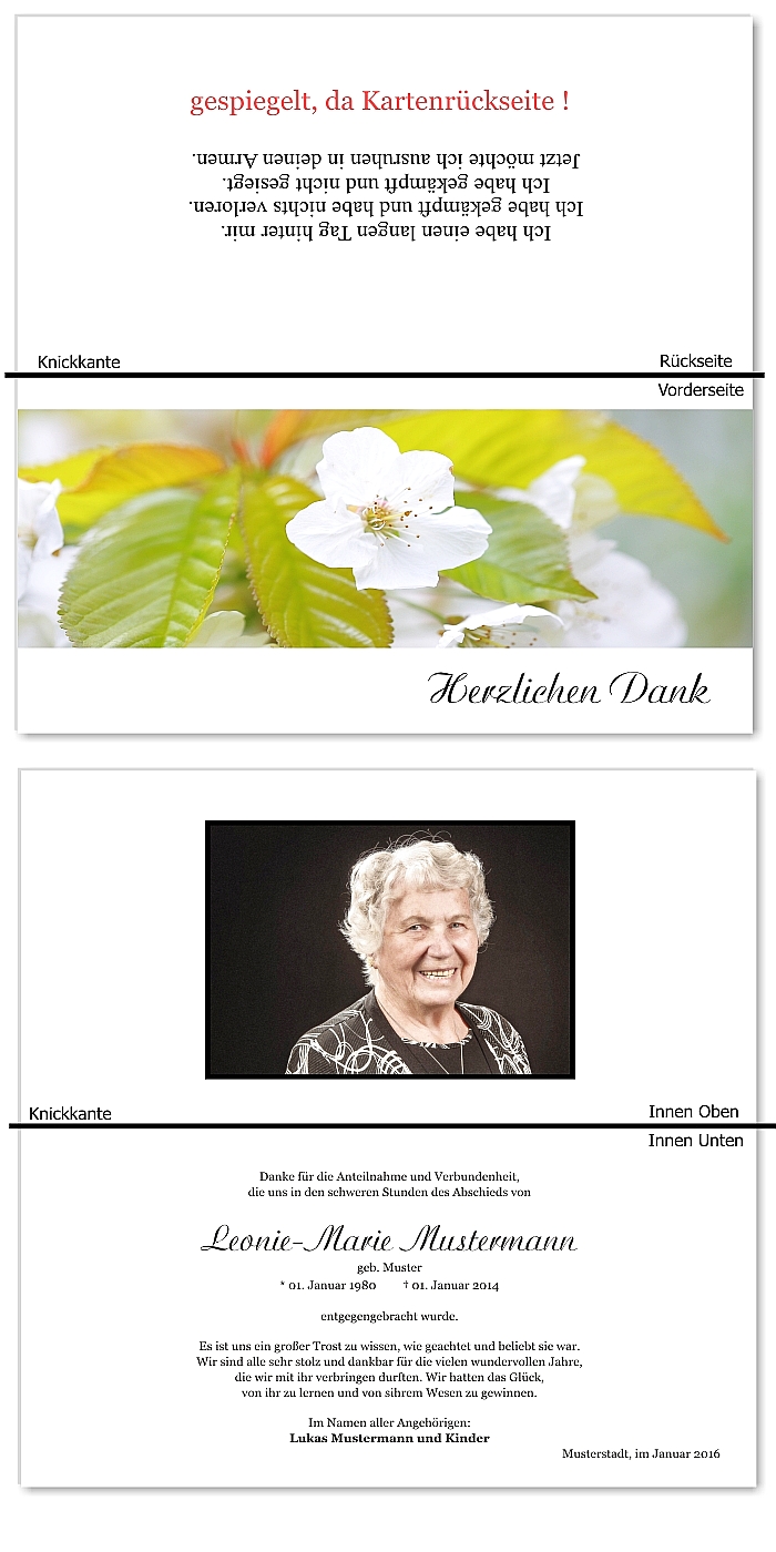  Danksagungskarten Trauer
