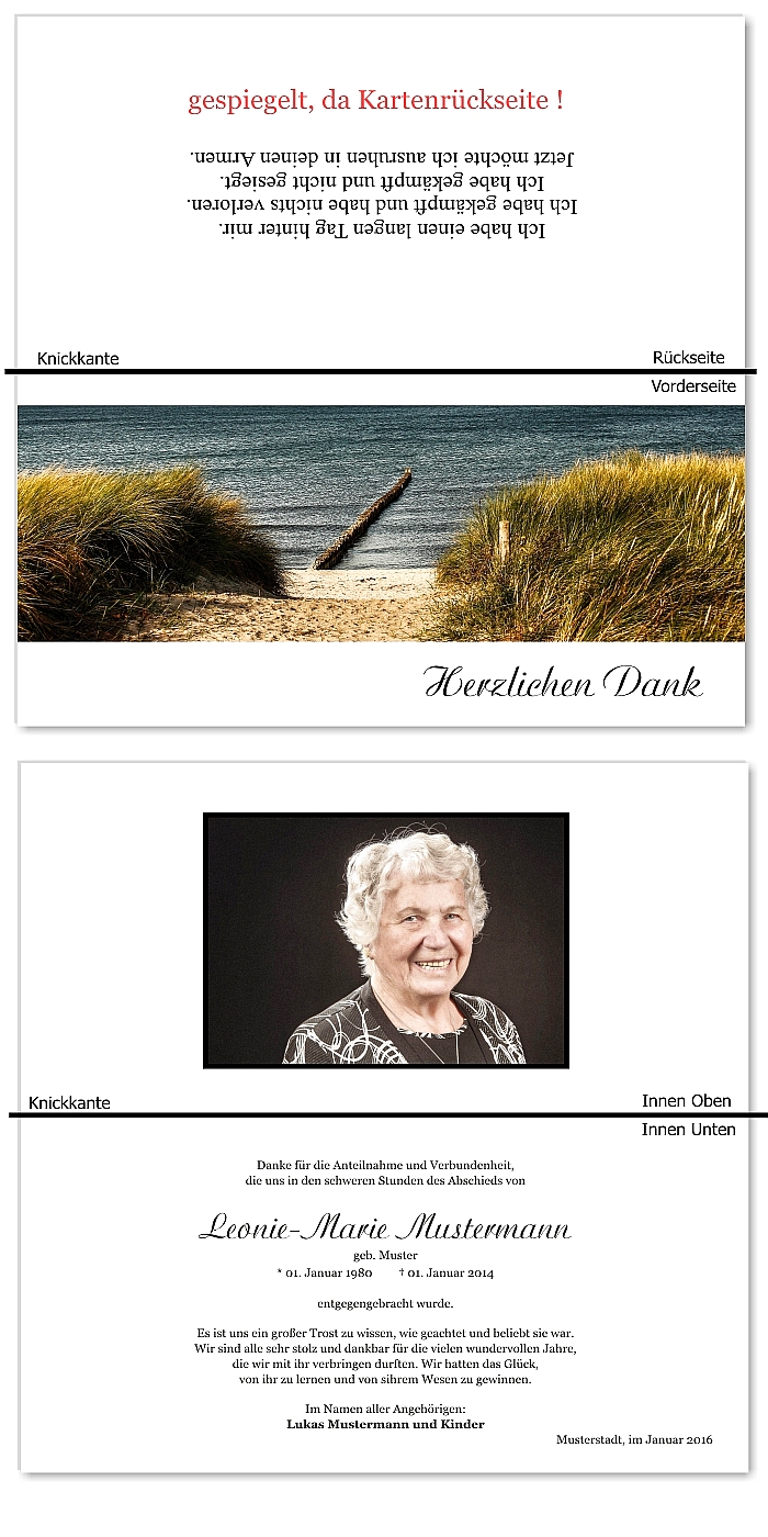  Danksagungskarten Trauer