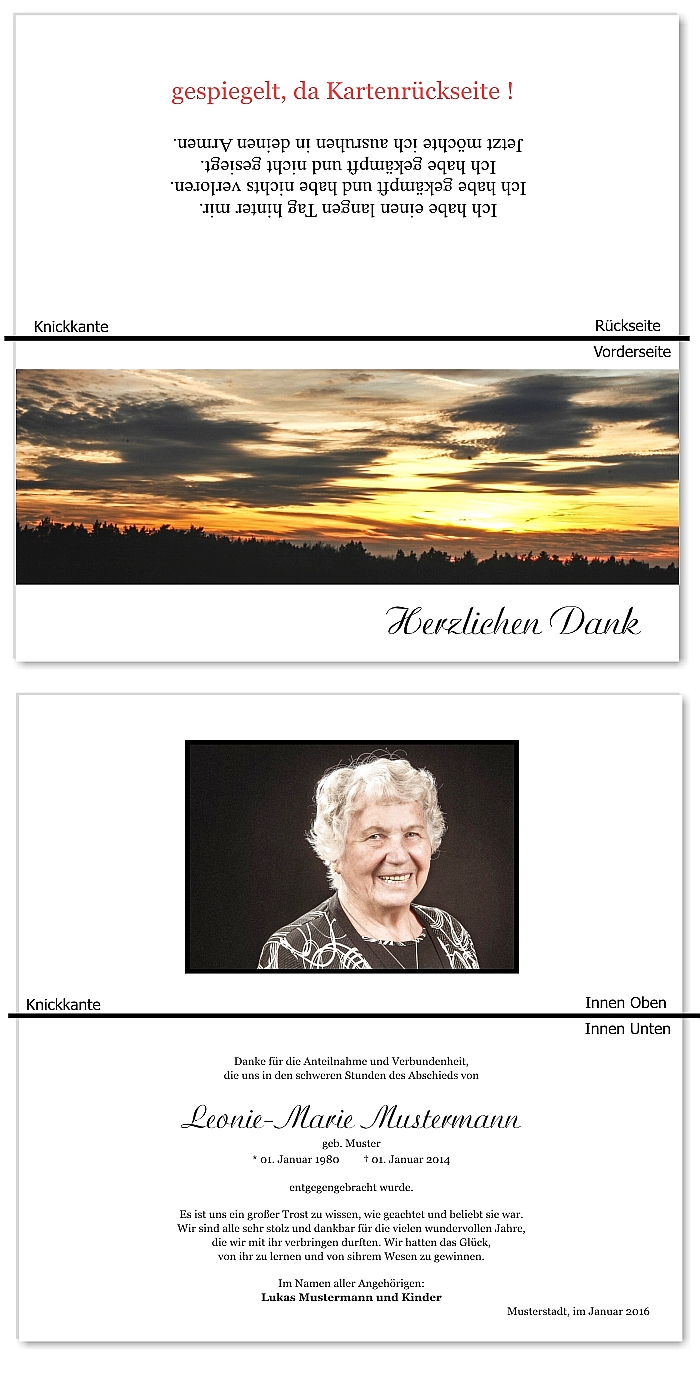  Danksagungskarten Trauer