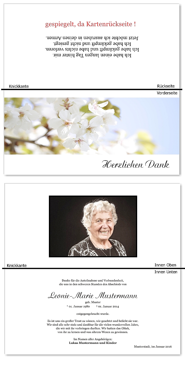  Danksagungskarten Trauer