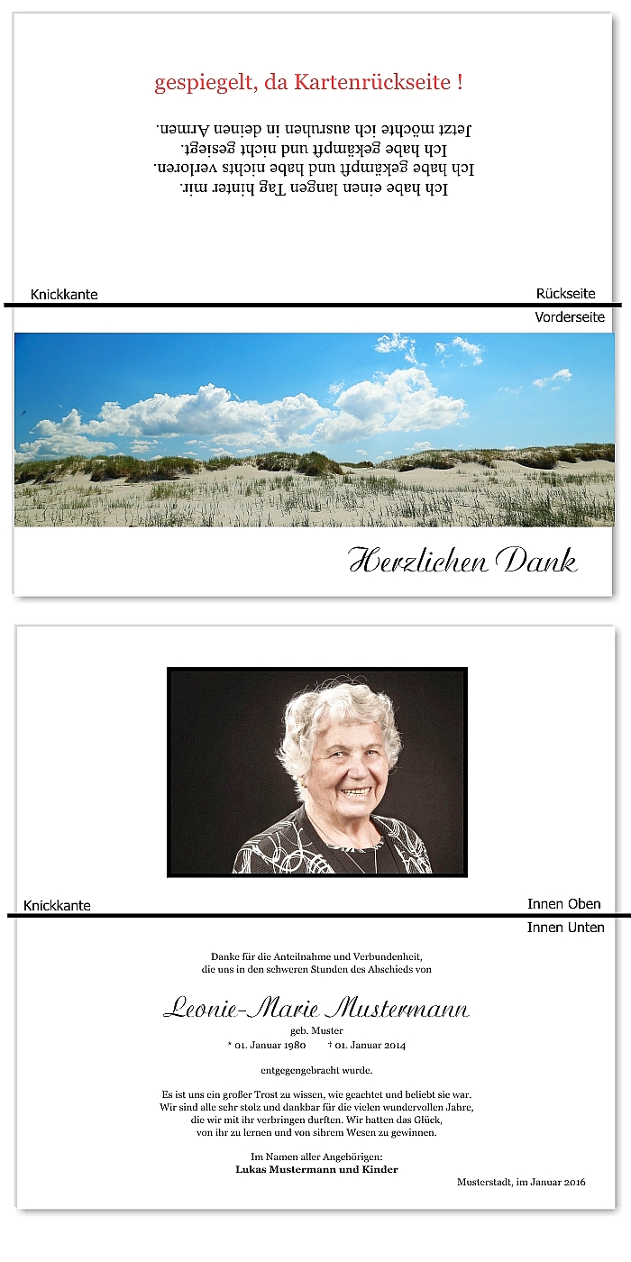  Danksagungskarten Trauer