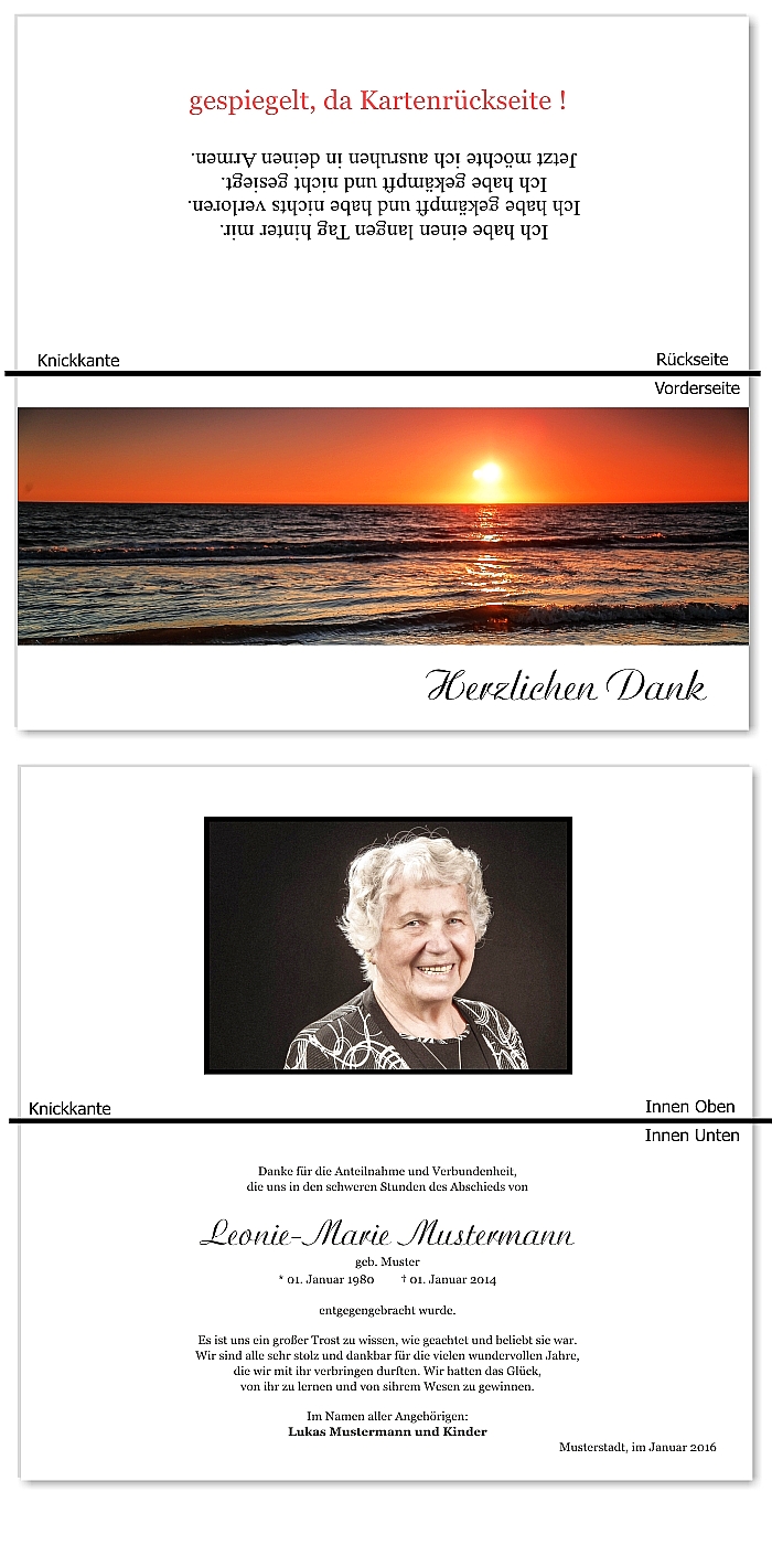  Danksagungskarten Trauer