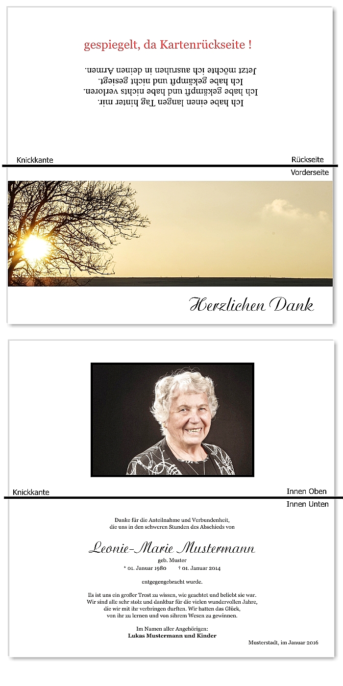  Danksagungskarten Trauer