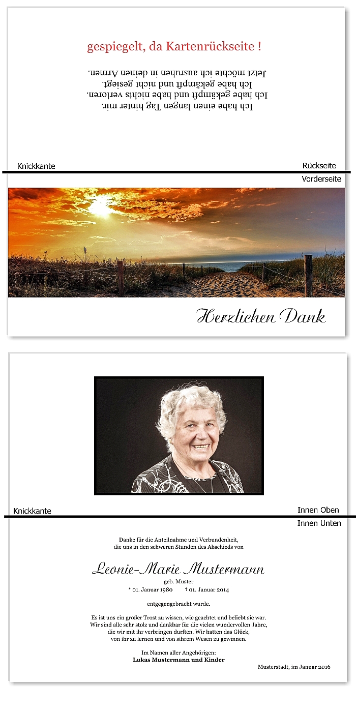  Danksagungskarten Trauer