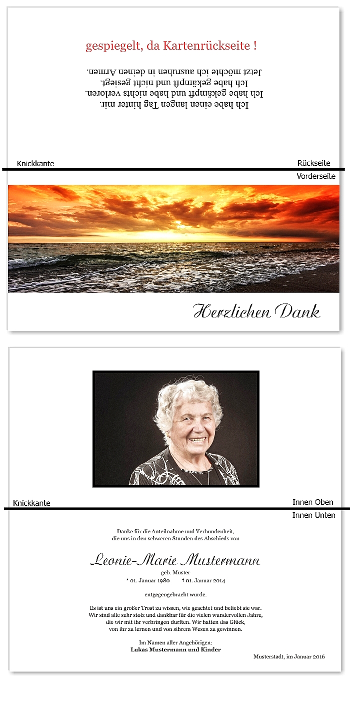  Danksagungskarten Trauer